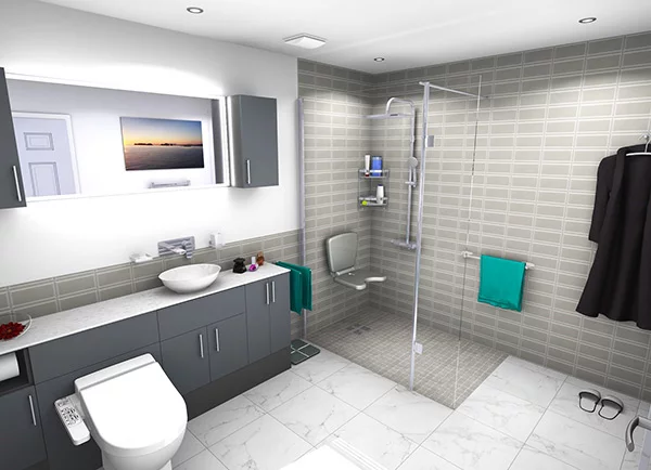 3D mobility bathroom design