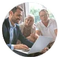 Man and woman talking to consultant