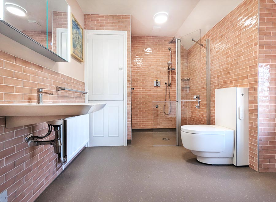 walk-in-shower-900a Wet room with a walk-in shower