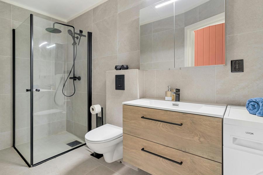 Wetroom with shower and toilet